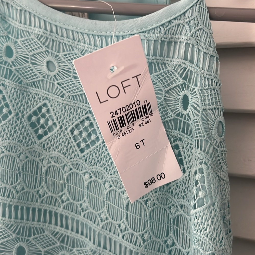LOFT Aqua Lace Halter Dress - Picture 2 of 3